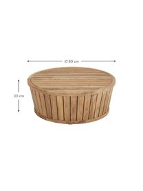 Mesa auxiliar para exterior de madera de teca Circus, Teca reciclada, Teca, Ø 80 x Al 30 cm