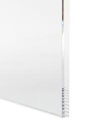 Fluwelen bank Ayden, Bekleding: fluweel (polyester), Frame: massief populierenhout, m, Poten: acrylglas, Bekleding: lichtgrijs. Frame: transparant, 116 x 43 cm