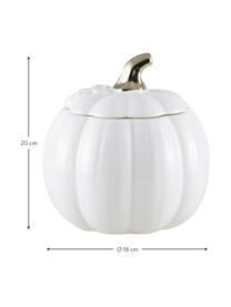 Pojemnik do przechowywania Pumpkin, Ceramika, Biały, odcienie złotego, Ø 12 x W 14 cm