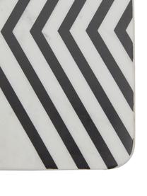Marmeren snijplank Imeris met zwart patroon, Plank: marmer, Ophanglus: imitatieleer, Wit, gemarmerd, zwart, 23 x 38 cm