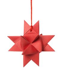 Ozdoba choinkowa Star Origami, 4 szt., Papier, Czerwony, S 11 x G 11 cm