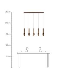 Große LED-Pendelleuchte Margary, Baldachin: Aluminium, beschichtet, Taupe, Dunkelbraun, 103 x 36 cm