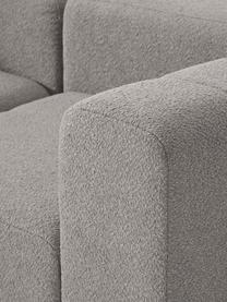 Modulares Bouclé-Sofa Lena (3-Sitzer) mit Hocker, Bezug: Bouclé (93 % Polyester, 6, Gestell: Buchenholz, Spanplatte, H, Bouclé Grau, B 211 x T 181 cm