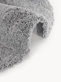Flauschiger runder Hochflor-Teppich Leighton, Flor: Mikrofaser (100 % Polyest, Grau, Ø 120 cm (Grösse S)
