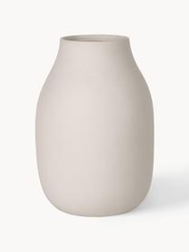 Handgefertigte Vase Colora, H 20 cm, Keramik, Hellbeige, Ø 14 x H 20 cm