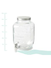 Dispensador de bebidas de vidrio Dastan, Recipiente: vidrio, Tapa: metal, Transparente, Ø 15 x Al 26 cm