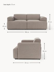 Sofa Melva (2-Sitzer), Bezug: 100% Polyester Der hochwe, Gestell: Massives Kiefernholz, Spa, Webstoff Taupe, B 198 x T 101 cm