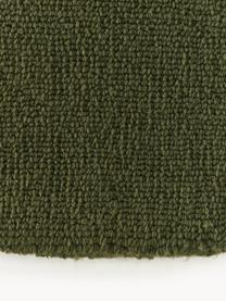 Tapis rond en coton tissé main Lora, Vert olive, Ø 120 cm (taille S)