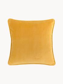 Housse de coussin en velours Dana, 100 % velours de coton, Ocre, larg. 50 x long. 50