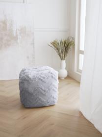 Großer, handgetufteter Boho-Pouf Akesha in Grau, Bezug: Baumwolle, Grau, B 50 x H 50 cm