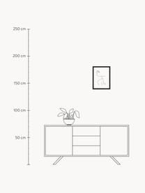 Ingelijste digitale print Holli, Afbeelding: digitale print op papier,, Lijst: gelakt beukenhout, Zwart, wit, B 33 x H 43 cm