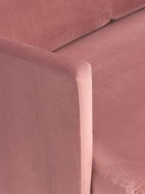 Samt-Sofa Fluente (2-Sitzer), Bezug: Samt (Hochwertiger Polyes, Gestell: Massives Kiefernholz, Füße: Metall, pulverbeschichtet, Samt Altrosa, B 166 x T 85 cm