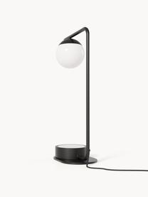 Stolní lampa s funkcí bezdrátového nabíjení Gael, Černá, bílá, Š 11 cm, V 38 cm