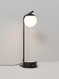 Stolní lampa s funkcí bezdrátového nabíjení Gael, Černá, bílá, Š 11 cm, V 38 cm