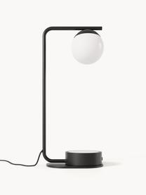 Stolová lampa s funkciou bezdrôtového nabíjania Gael, Čierna, biela, Š 11 x V 38 cm