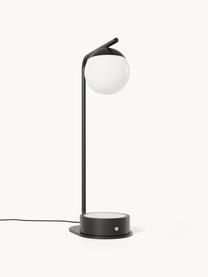 Lampe à poser avec fonction de recharge sans fil Gael, Noir, blanc, larg. 11 x haut. 38 cm