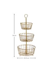 Alzatina con finitura anticata dorata Nola, Metallo rivestito, Ottonato con finitura anticata, Ø 25 x Alt. 54 cm