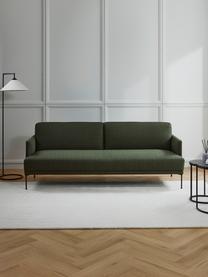 Schlafsofa Fluente (3-Sitzer), Bezug: 80 % Polyester, 20 % Rami, Gestell: Massives Kiefernholz, FSC, Webstoff Dunkelgrün, B 220 x T 88 cm