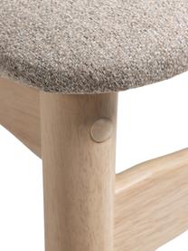 Holzstuhl Nayme mit gepolsterter Sitzfläche, Bezug: Polyester, Gestell: Schichtholz, Braun, Beige, B 48 x T 50 cm
