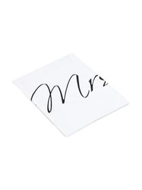 Súprava poťahov na vankúše s nápisom Mr&Mrs, 2 diely, Biela, čierna