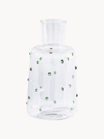 Mundgeblasene Karaffe Nob aus Borosilikatglas, 2 L, Borosilikatglas, mundgeblasen, Transparent, Grün, 2 L