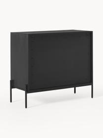 Credenza con intreccio viennese Vienna, Piedini: metallo verniciato a polv, Legno di mango laccato, Larg. 90 x Alt. 77 cm