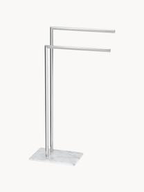 Toallero Alperton, Estructura: metal, Plateado, blanco veteado, An 30 x Al 83 cm