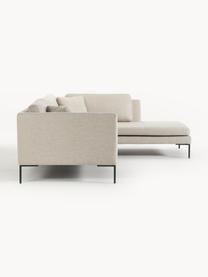 Ecksofa Emma mit Metall-Füssen, Bezug: Polyester, Gestell: Massives Kiefernholz, Bir, Webstoff Hellbeige, B 302 x T 220 cm, Eckteil links