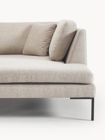 Ecksofa Emma mit Metall-Füßen, Bezug: Polyester, Gestell: Massives Kiefernholz, Bir, Füße: Metall, pulverbeschichtet, Webstoff Hellbeige, B 302 x T 220 cm, Eckteil links