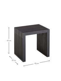 Moderner Hocker Rib in Schwarz aus Mahagoniholz, Mahagoniholz, lackiert, Schwarz, B 45 x H 43 cm