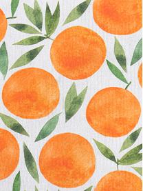 Kussenhoes Orange met zomers motief, Weeftechniek: half panama, Oranje, wit, groen, 50 x 50 cm