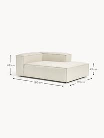 Chaise longue hoekmodule Lennon, Bekleding: 100% polyester De slijtva, Frame: massief grenenhout, multi, Poten: kunststof Dit product is , Geweven stof gebroken wit, B 119 x D 180 cm, hoekdeel links