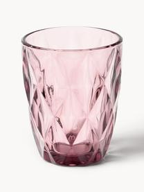 Wassergläser Colorado mit Strukturmuster, 4 Stück, Glas, Mauve, Ø 8 x H 10 cm, 260 ml