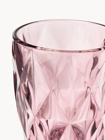 Vasos con relieve Colorado, 4 uds., Vidrio, Malva, Ø 8 x Al 10 cm, 260 ml