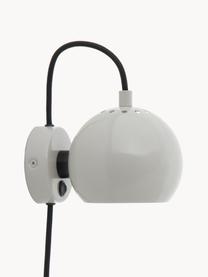 Design bolvormige wandlamp Ball, Lampenkap: gecoat metaal, Lichtgrijs, B 16 x H 12 cm