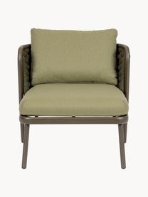 Fauteuil de jardin Harlow, Tissu vert olive, taupe, larg. 74 x prof. 77 cm