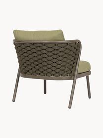 Fotel ogrodowy Harlow, Tapicerka: 100% polipropylen, Stelaż: aluminium malowane proszk, Oliwkowozielona tkanina, taupe, S 74 x G 77 cm
