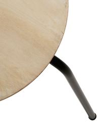 Sgabello impilabile Ren, Seduta: legno di mango, naturale, Gambe: metallo, verniciato, Legno di mango, nero, Ø 40 x Alt. 45 cm