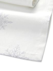 Chemin de table Snow, 100% coton, issu d'une culture durable de coton, Blanc crème, gris clair, 40 x 140 cm