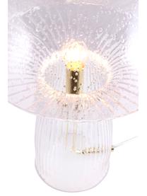 Lámpara de mesa de vidrio de diseño Fungo, Pantalla: vidrio, Cable: plástico, Transparente, dorado, Ø 30 x Al 42 cm