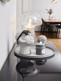 Lámpara de mesa de vidrio de diseño Fungo, Pantalla: vidrio, Cable: plástico, Transparente, dorado, Ø 30 x Al 42 cm