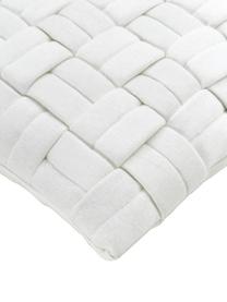 Housse de coussin 40x40 en tissu blanc crème Norman, Blanc, larg. 40 x long. 40 cm