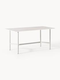 Mesa de aspecto mármol para exterior Connor, Tablero: cerámica, Estructura: metal pintado, Aspecto mármol gris claro, Off White, An 160 x F 85 cm