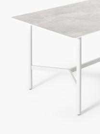 Table de jardin look marbre Connor, 160 x 85 cm, Aspect marbre gris clair, blanc cassé, larg. 160 x prof. 85 cm