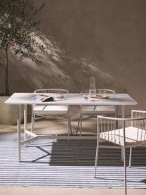 Tavolo da giardino effetto marmo Connor, Struttura: metallo laccato, Effetto marmo grigio chiaro, bianco latte, Larg. 160 x Prof. 85 cm