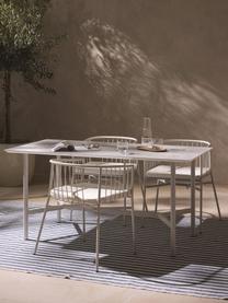 Table de jardin look marbre Connor, 160 x 85 cm, Aspect marbre gris clair, blanc cassé, larg. 160 x prof. 85 cm