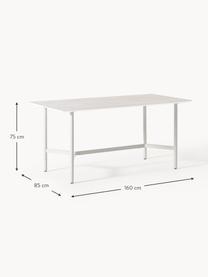 Table de jardin look marbre Connor, 160 x 85 cm, Aspect marbre gris clair, blanc cassé, larg. 160 x prof. 85 cm