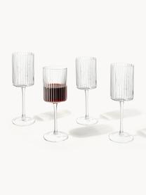 Ručně foukané sklenice na víno Aleo, 4 ks, Sodnovápenaté sklo, Transparentní, Ø 8 cm, V 22 cm, 300 ml