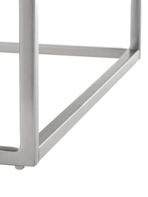 Marmor-Beistelltisch Alys, Tischplatte: Marmor, Gestell: Metall, pulverbeschichtet, Weiß, marmoriert, Silberfarben, B 45 x H 50 cm