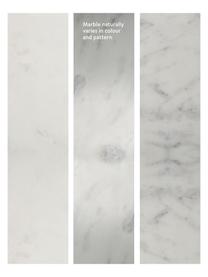 Marmeren bijzettafel Alys, Tafelblad: marmer, Frame: gepoedercoat metaal, Wit, gemarmerd, zilverkleurig, B 45 x H 50 cm